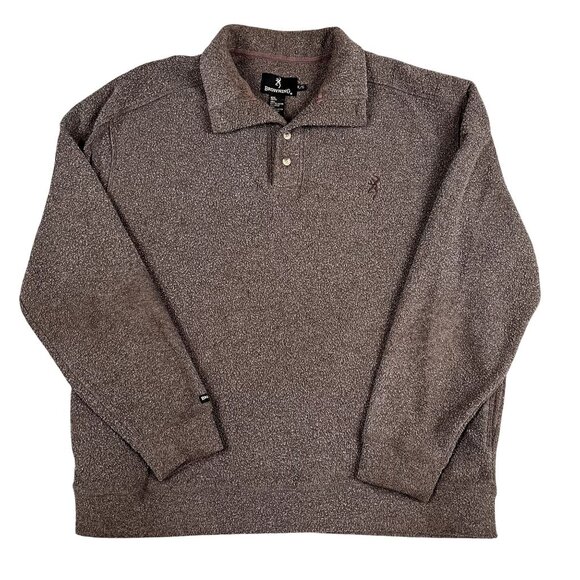 Browning Mens Brown Polo Sweater Sz XL - Picture 1 of 7